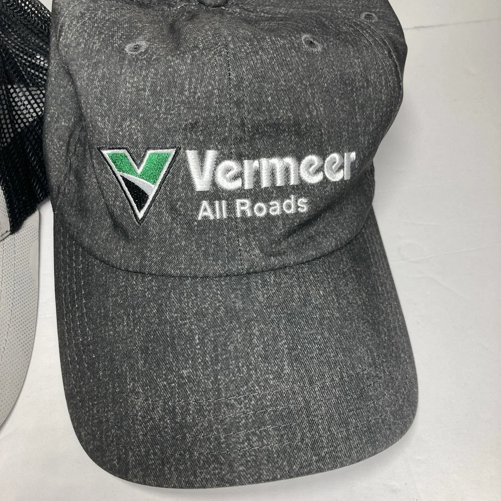 Vermeer All Roads Caps Hats Lot of 3‎ Green Gray Machine Tool Rental Ohio